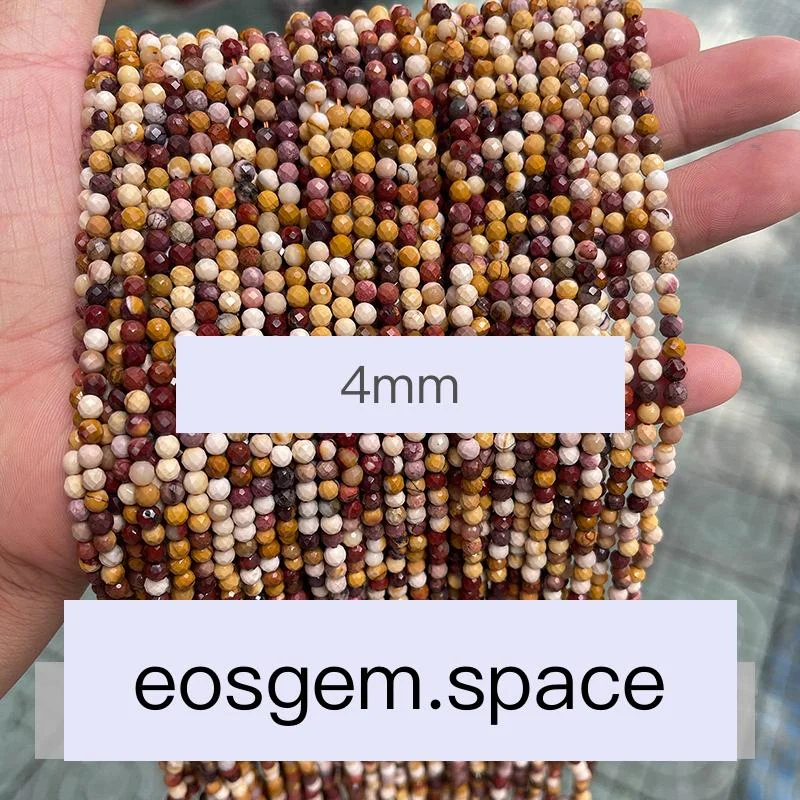 No_4566_Natural Faceted Mookiate Stone Beads_4mm_(Sold Per Strand)
