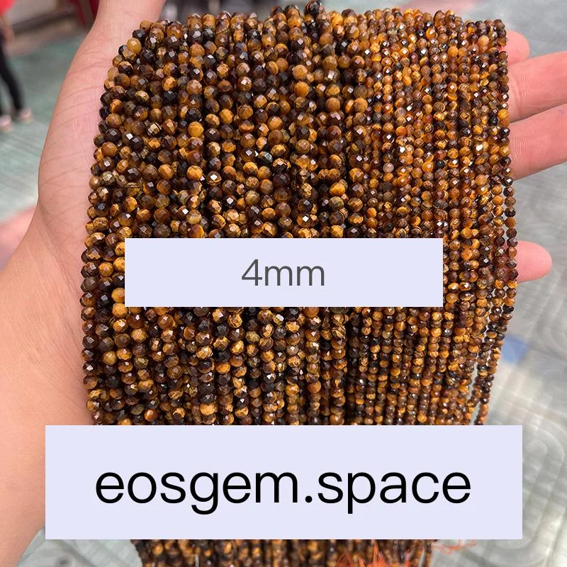 No_4569_Natural Faceted Yellow Tiger Eye Stone Beads_4mm_(Sold Per Strand)