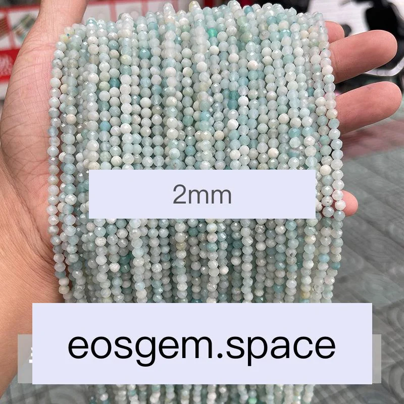 No_4583_5A Natural Faceted Amazon Stone Beads_2mm_(Sold Per Strand)