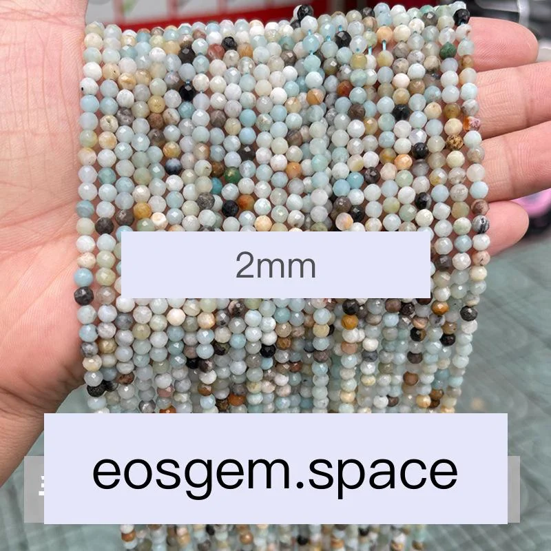 No_4596_3A Natural Faceted Amazon Stone Beads_2mm_(Sold Per Strand)
