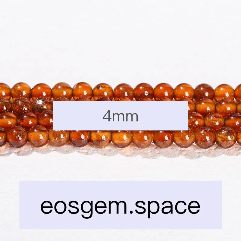 No_4616_Natural Orange Garnet Beads_4mm_(Sold Per Strand)