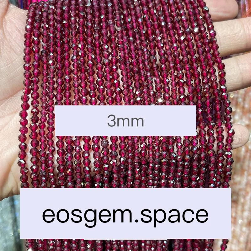 No_4622_Faceted 5A Natural Garnet Beads_3mm_(Sold Per Strand)