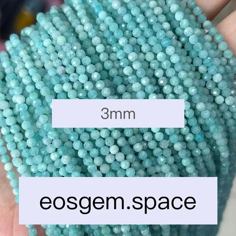 No_4623_Faceted 5A Natural Amazonite Beads_3mm_(Sold Per Strand)