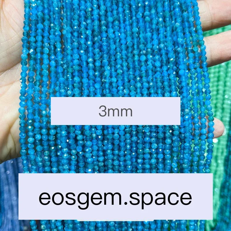 No_4626_Faceted 5A Natural Apatite Beads_3mm_(Sold Per Strand)