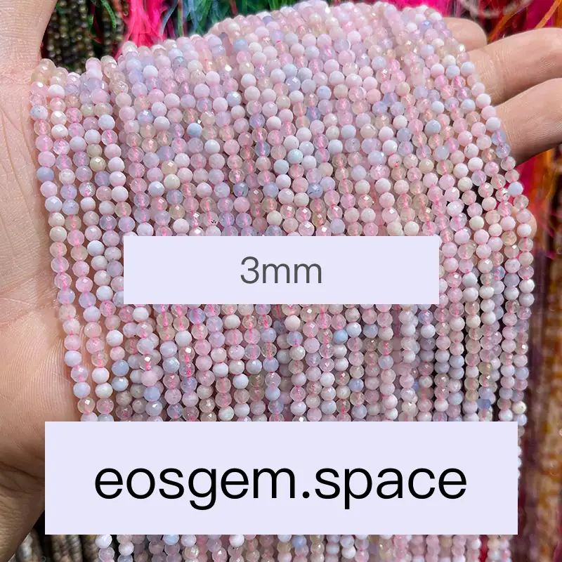 No_4633_Faceted Natural Morganite Beads_3mm_(Sold Per Strand)