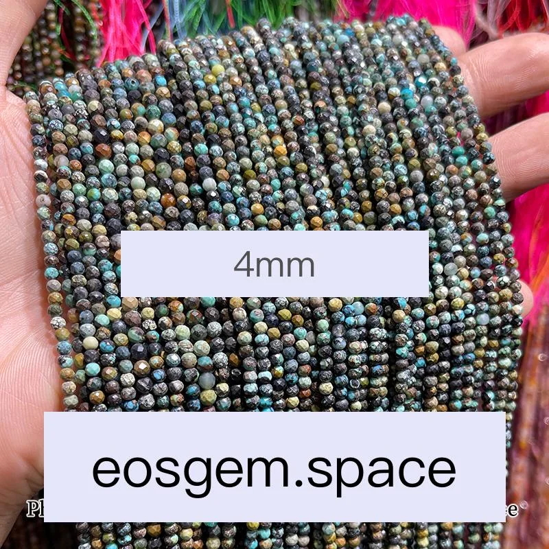 No_4640_Faceted Natural Turquoise Beads_4mm_(Sold Per Strand)