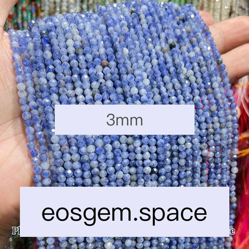 No_4673_Faceted Natural Blue Dots Stone Beads_3mm_(Sold Per Strand)