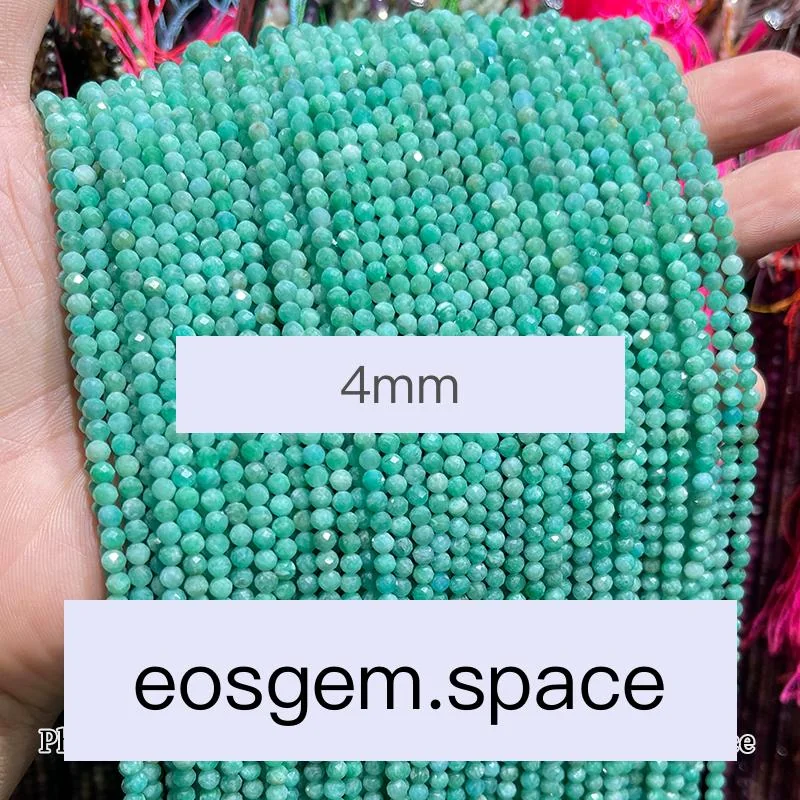 No_4682_Faceted Natural Amazonite Beads_4mm_(Sold Per Strand)