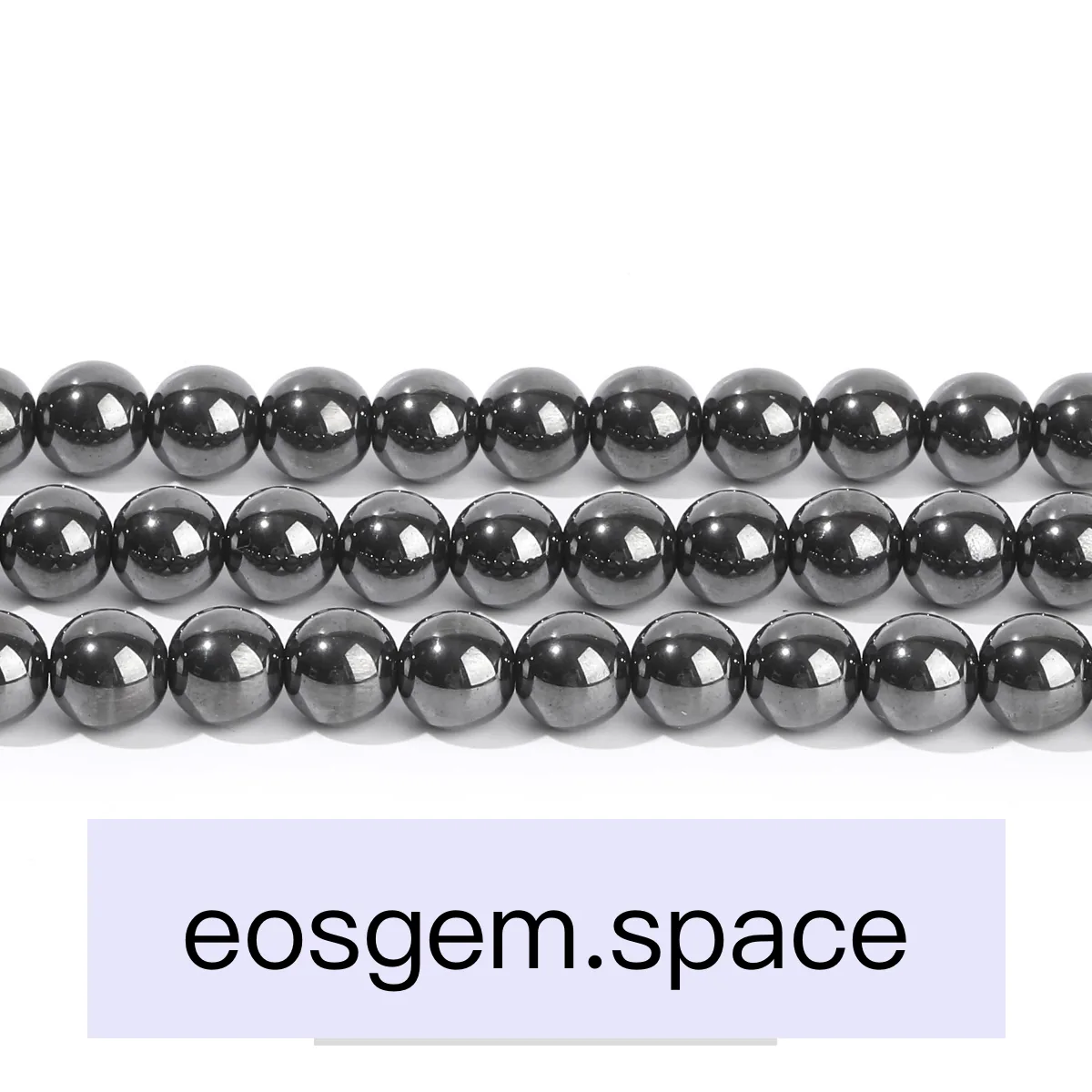 No_4703_5A Natural Hematite Stone Beads_8mm_(Sold Per Strand)
