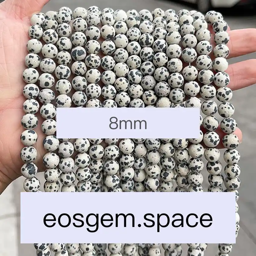 No_4800_Natural Frost Dalmatian Jasper Beads_8mm_(Sold Per Strand)
