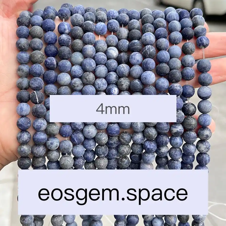 No_4809_5A Natural Frost Sosalite Beads_4mm_(Sold Per Strand)