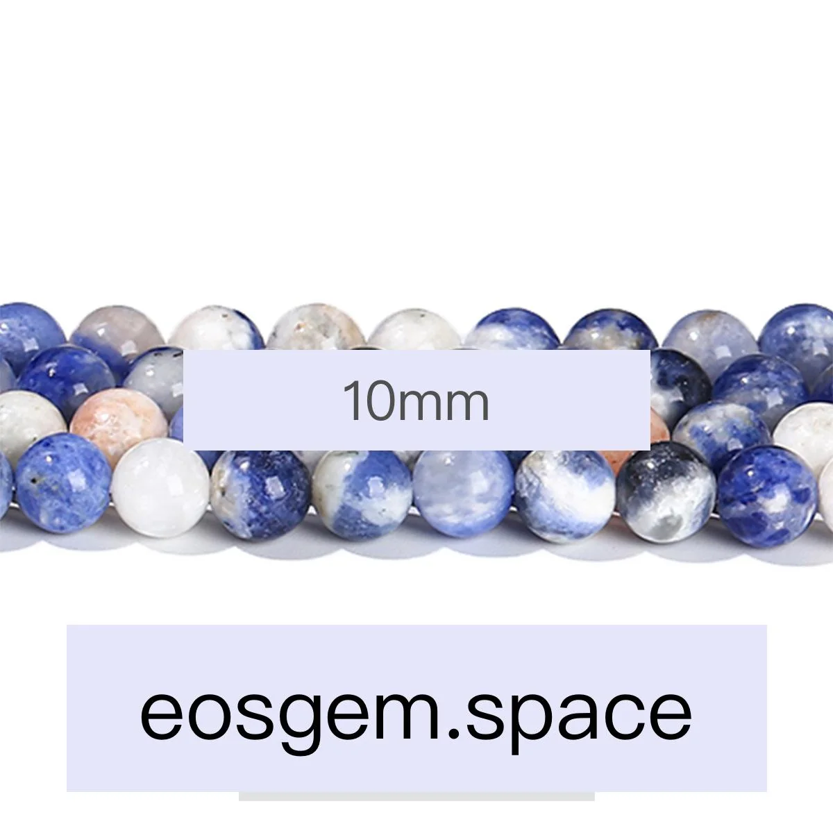 No_4817_3A Natural Sosalite Beads_10mm_(Sold Per Strand)
