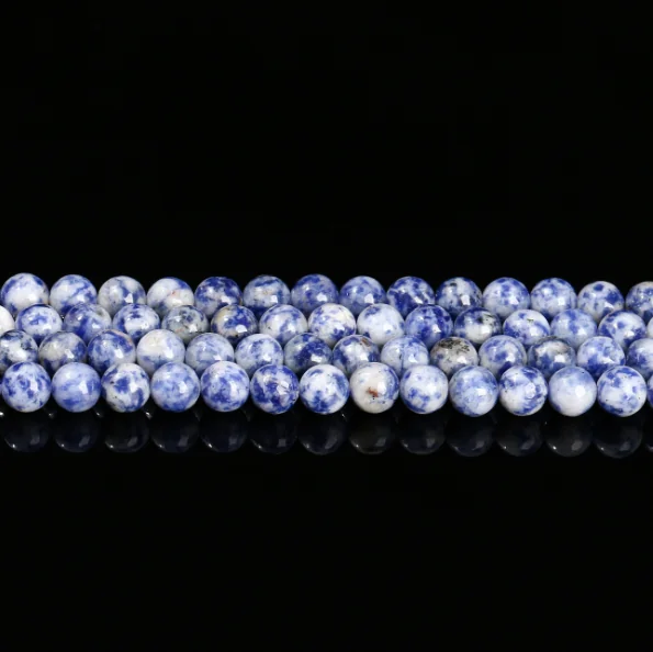 No_4832_Natural Blue Dots Stone Beads_12mm_(Sold Per Strand)