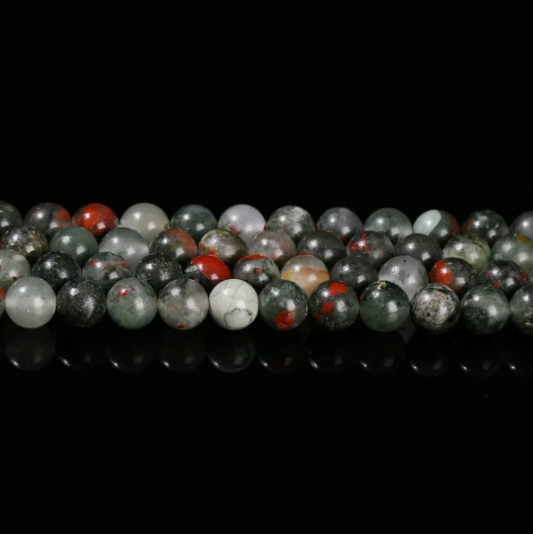 No_4852_Natural Africa Blood Stone Beads_12mm_(Sold Per Strand)