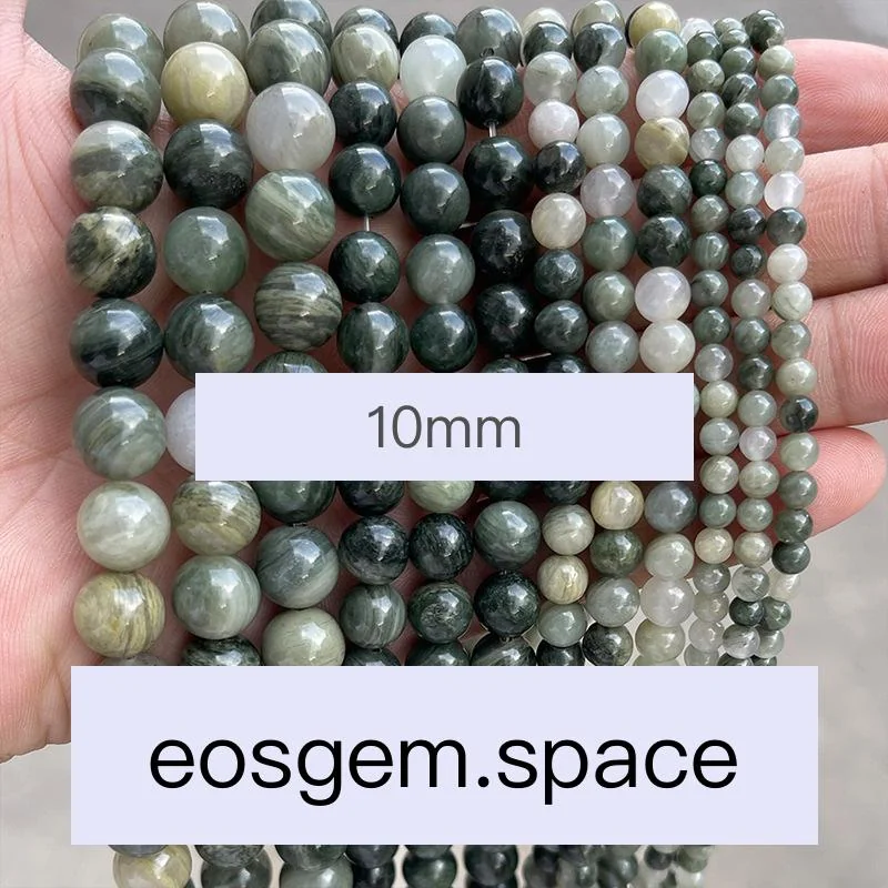 No_4861_Natural Green Jasper Beads_10mm_(Sold Per Strand)