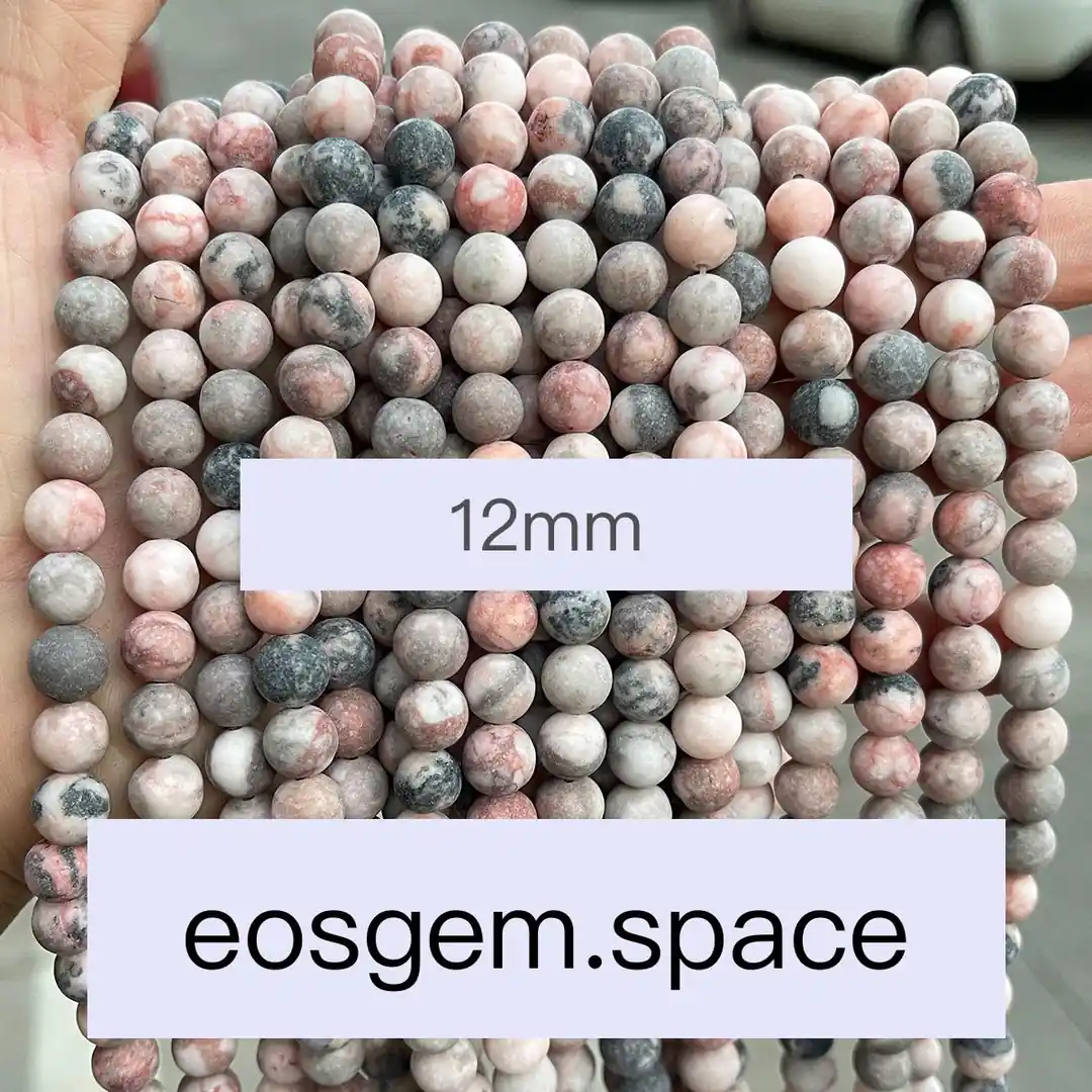 No_4892_Natural Frost Pink Zebra Jasper Beads_12mm_(Sold Per Strand)