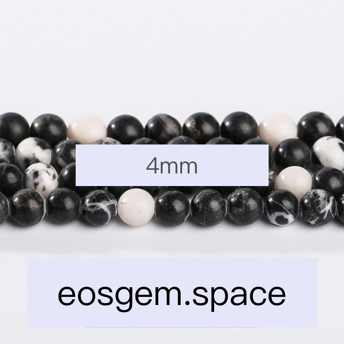 No_4903_Natural Black White Zebra Jasper Beads_4mm_(Sold Per Strand)