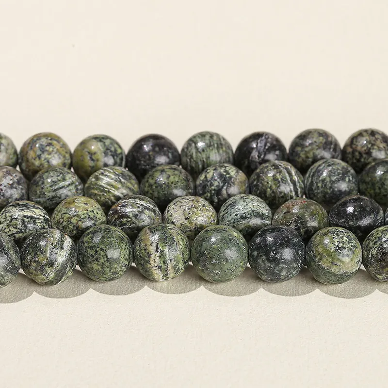 No_4907_Natural Green Zebra Stone Beads_6mm_(Sold Per Strand)