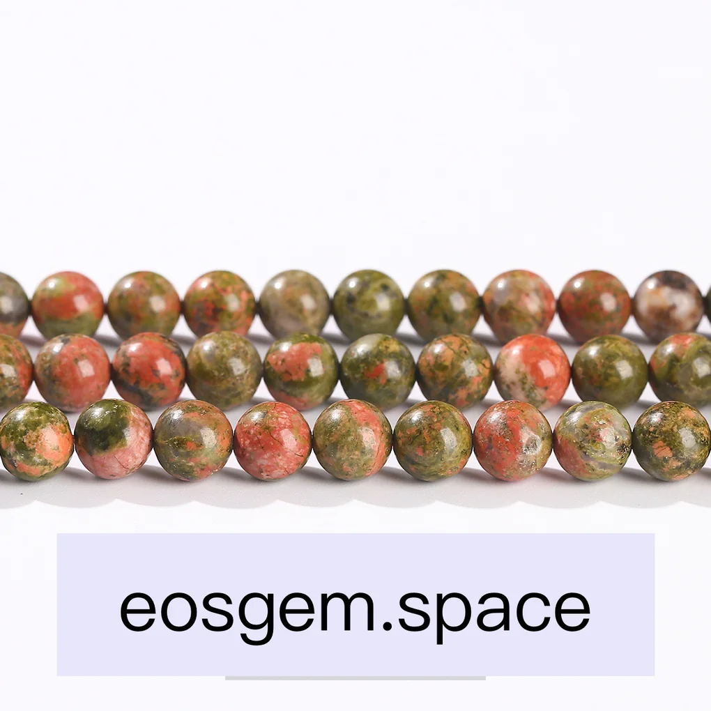 No_4918_Natural Unakite Beads_12mm_(Sold Per Strand)