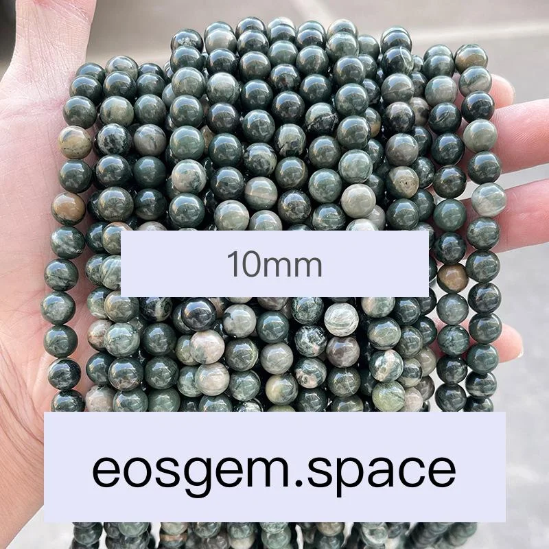 No_4926_Natural Green Wood Jasper Beads_10mm_(Sold Per Strand)