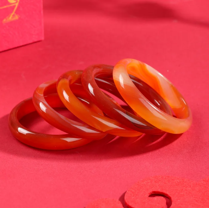 No_6061_Red-striped Agate Bracelet_55-56mm_(Sold Per Strand)