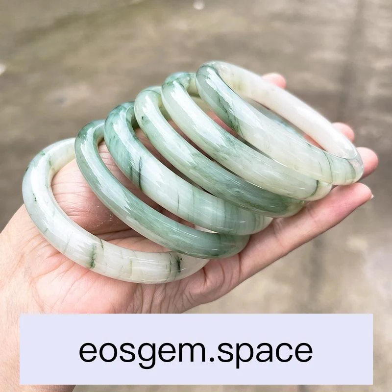 No_6161_Natural Tianshan Green Jade Bangle, Round Bar_57-58mm_(Sold Per Strand)