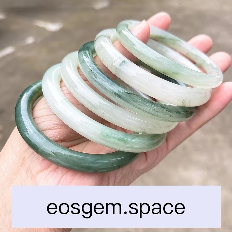No_6175_Natural Tianshan Green Jade Bangle, Round Bar_59-60mm_(Sold Per Strand)