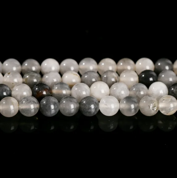 No_7100_Natural Gray Cloud Quartz Beads_4mm_(Sold Per Strand)