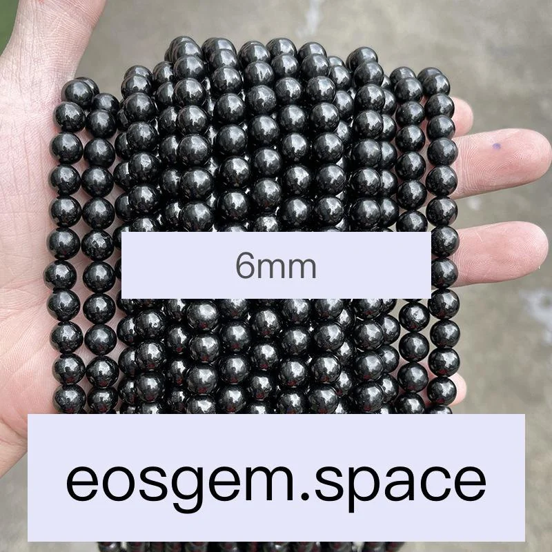No_7016_Natural Black Jet Stone Beads_6mm_(Sold Per Strand)