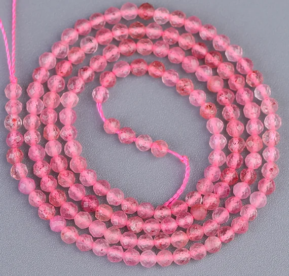 No_7042_5a Faceted Natural Brazil Strawberry Quartz_10mm_(Sold Per Strand)