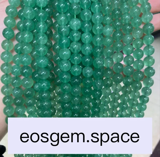 No_7047_5a Natural Madagascar Green Strawberry Quartz Beads_8mm_(Sold Per Strand)