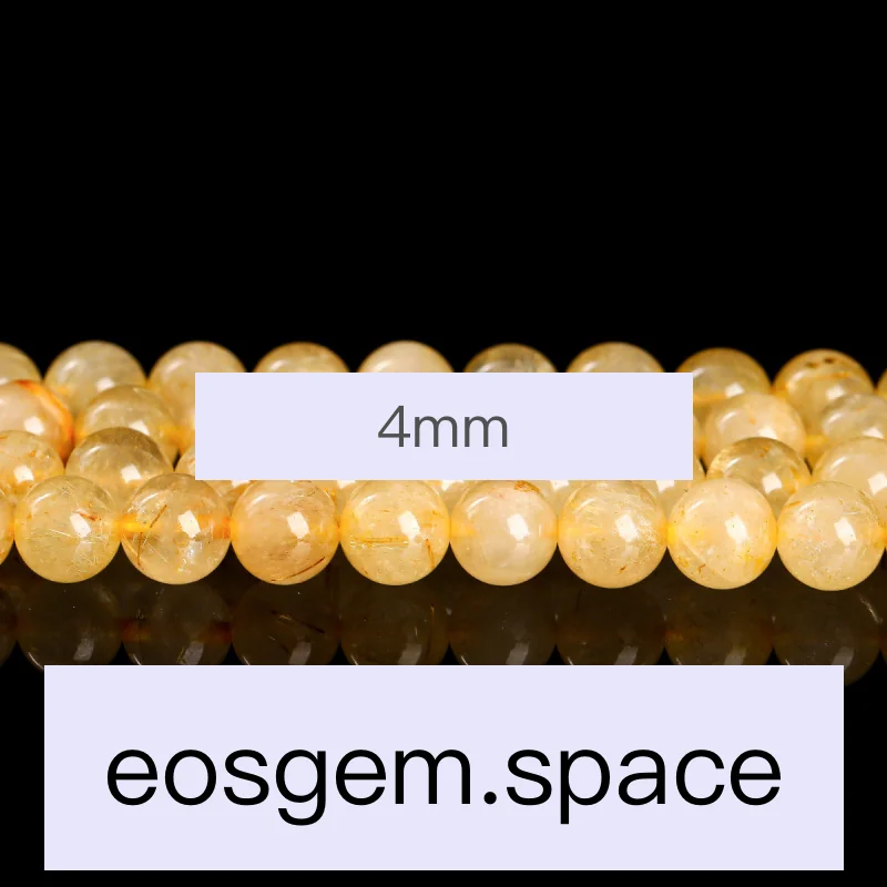 No_7074_Natural Gold Rutilated Quartz Beads_4mm_(Sold Per Strand)