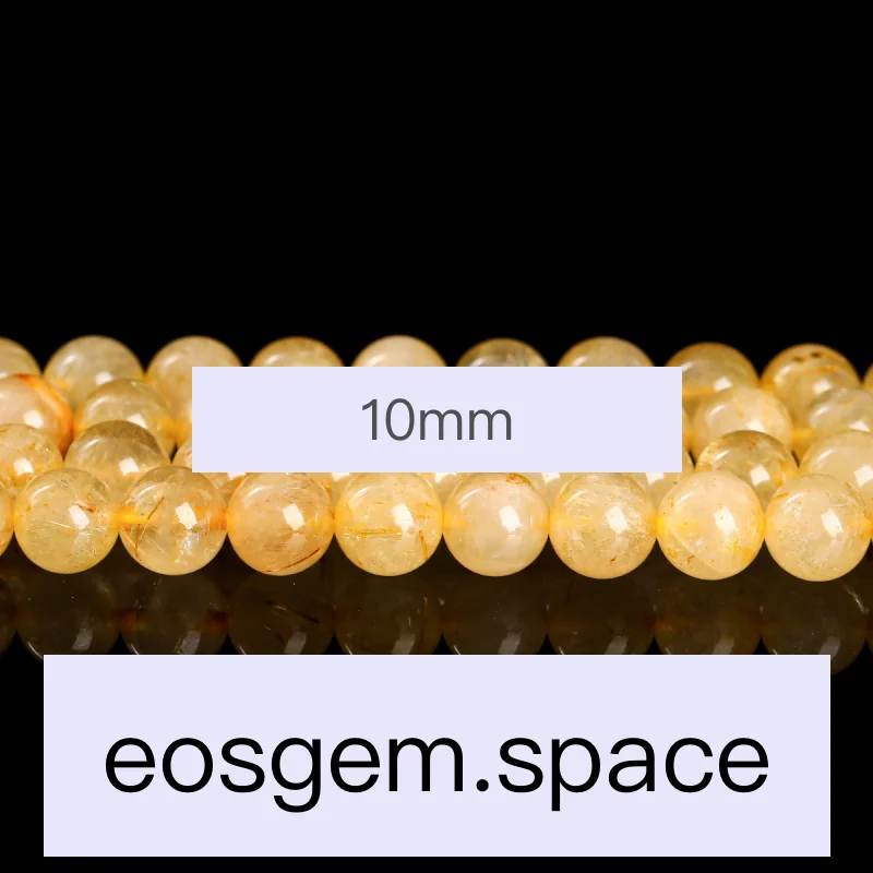 No_7077_Natural Gold Rutilated Quartz Beads_10mm_(Sold Per Strand)
