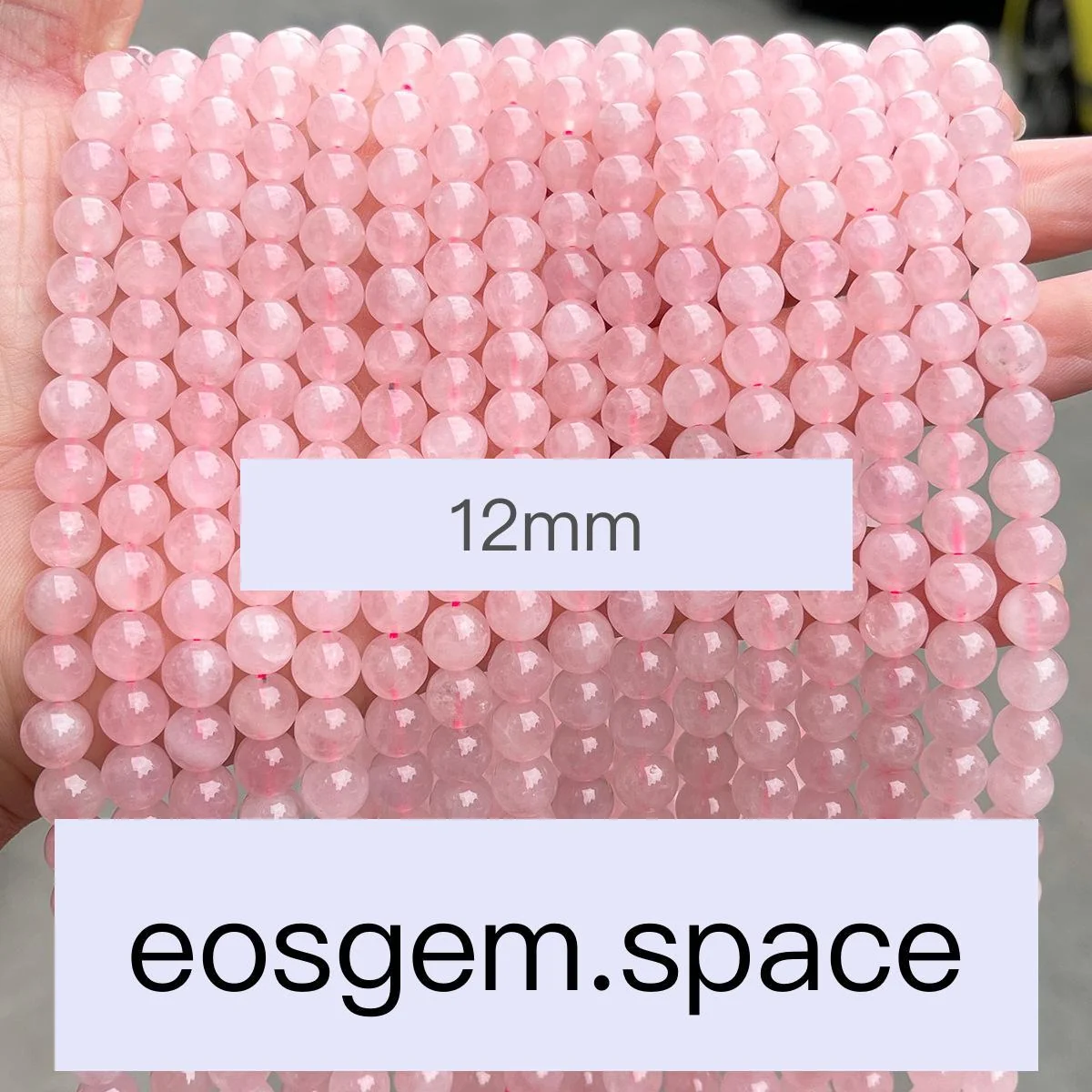 No_7123_5a Natural Madagascar Rose Quartz Beads_12mm_(Sold Per Strand)