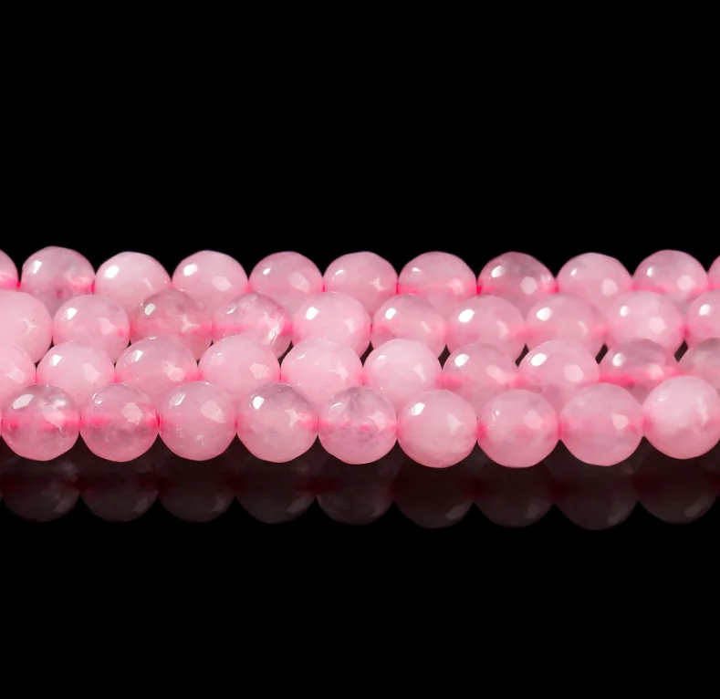 No_7141_Natural Faceted Pink Quartz Beads_6mm_(Sold Per Strand)