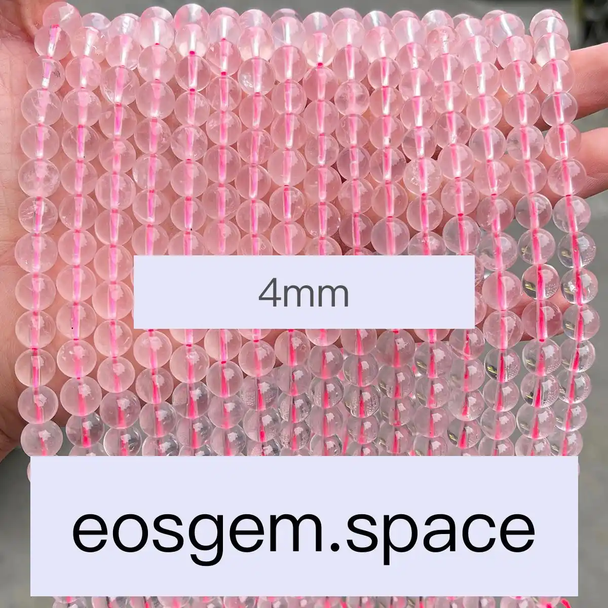 No_7149_5a Natural Ice Pink Quartz Beads_4mm_(Sold Per Strand)