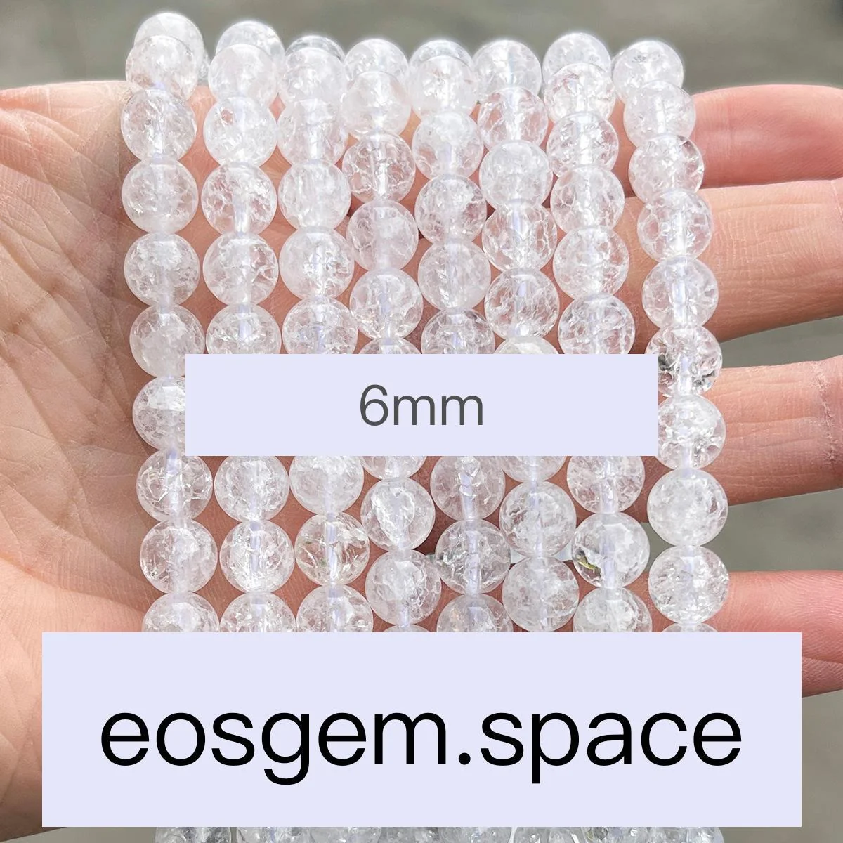 No_7154_Natural White Popcorn Quartz Beads_;6mm_(Sold Per Strand)