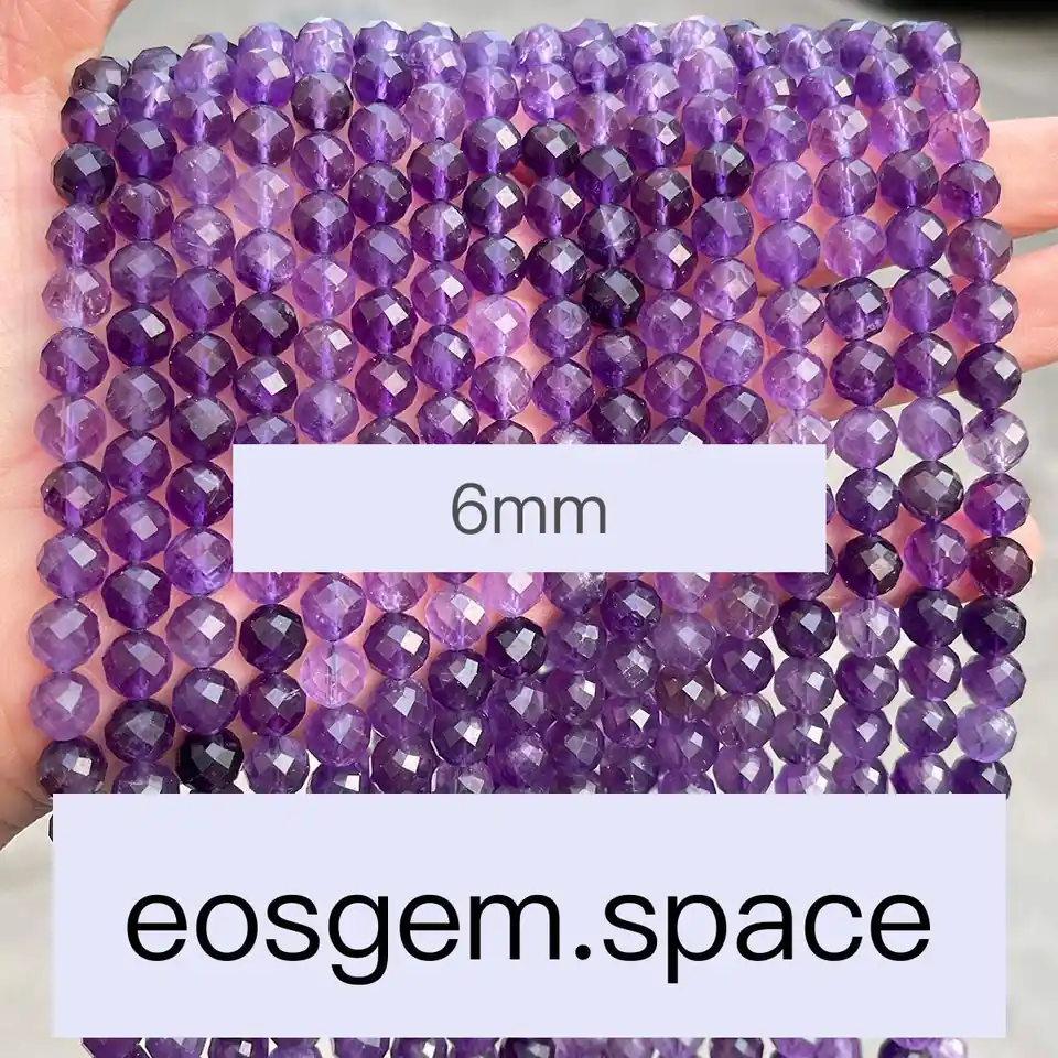 No_7192_5a Faceted Natural Amethyst Beads_6mm_(Sold Per Strand)