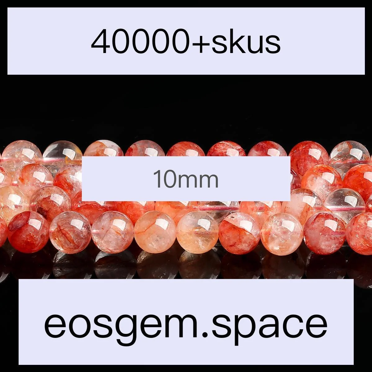 No_7258_7a Natural Red Flower Quartz Beads_7a;10mm_(Sold Per Strand)