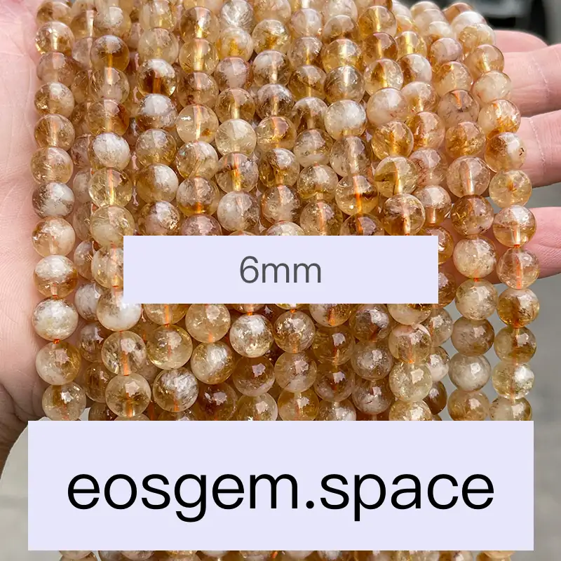 No_7282_2a Natural Gold Citrine Beads_2a;6mm_(Sold Per Strand)