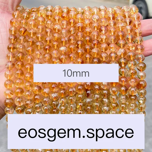 No_7287_7a Natural Gold Citrine Beads_7a;10mm_(Sold Per Strand)