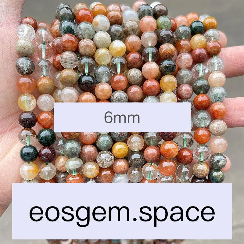 No_7305_Natural Multicolor Ghost Quartz Beads_6mm_(Sold Per Strand)
