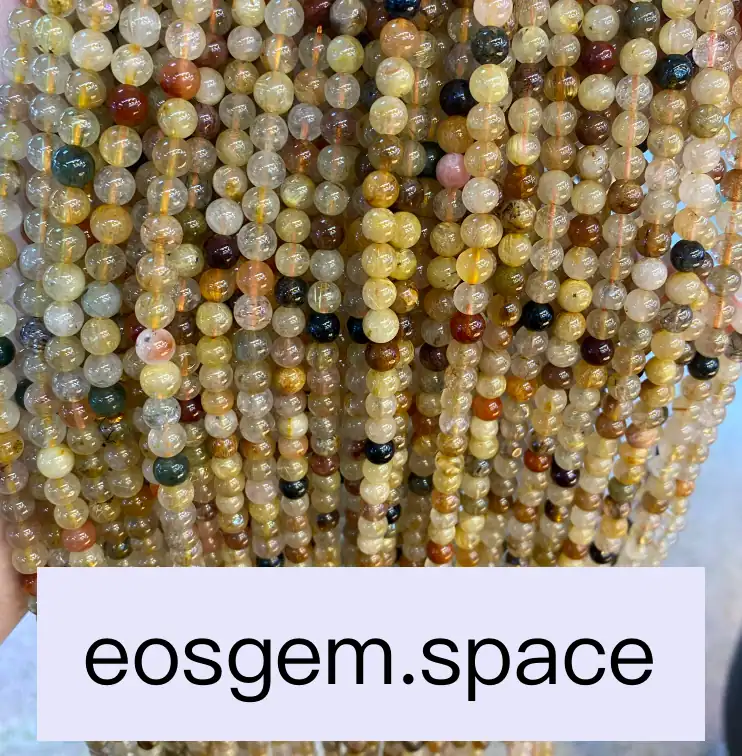 No_7309_5a Natural Mixed Rutilated Quartz Beads_5mm_(Sold Per Strand)