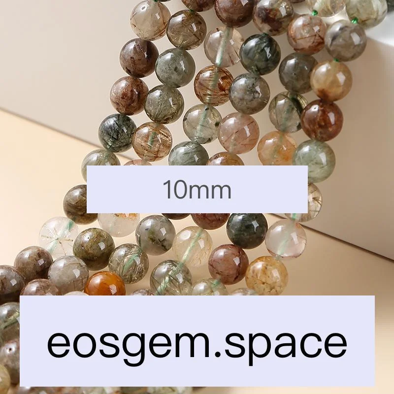 No_7317_Natural Red-green Rutilated Crystal_10mm_(Sold Per Strand)