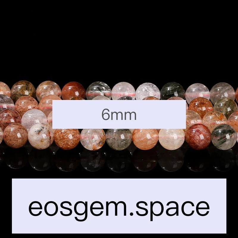 No_7319_3a Natural Red-green Rutilated Quartz_6mm_(Sold Per Strand)