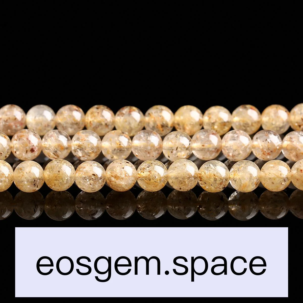 No_7371_5a Natural Yellow Strawberry Quartz Beads_8mm_(Sold Per Strand)