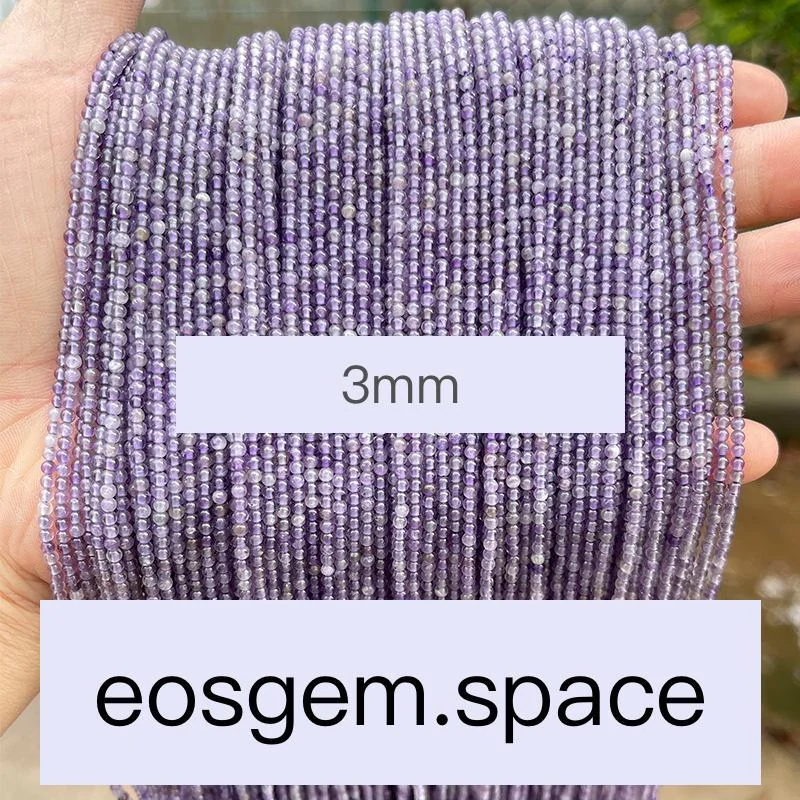No_7423_3anatural Amethysts Beads_3a;3mm_(Sold Per Strand)