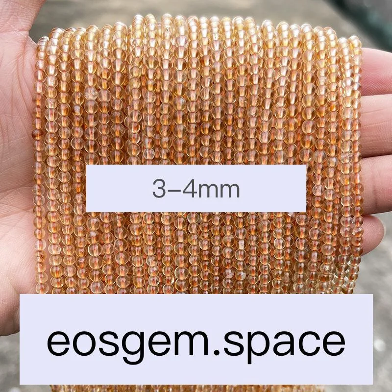 No_7444_5a Natural Gold Citrine Beads_3-4mm_(Sold Per Strand)
