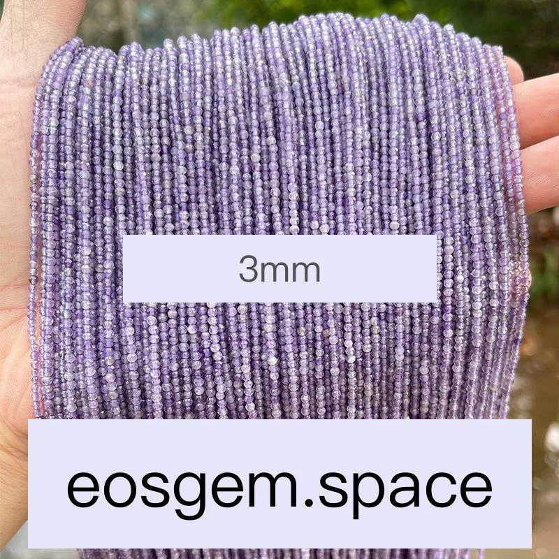 No_7463_3a Natural Faceted Amethysts Beads_3a;3mm_(Sold Per Strand)