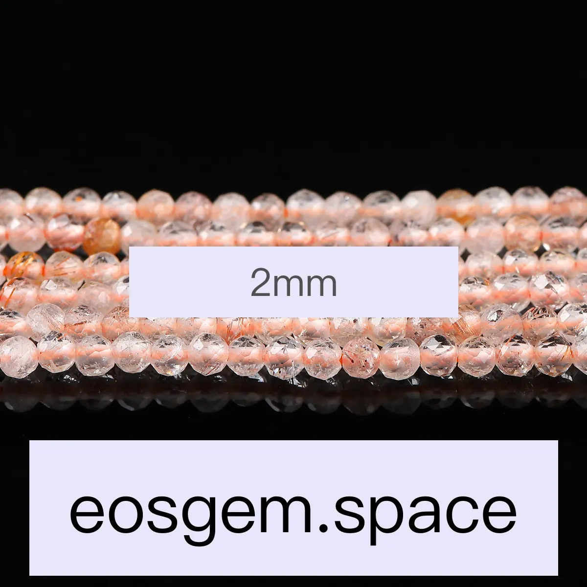 No_7464_Faceted Natural Copper Rutilated Quartz Beads_2mm_(Sold Per Strand)